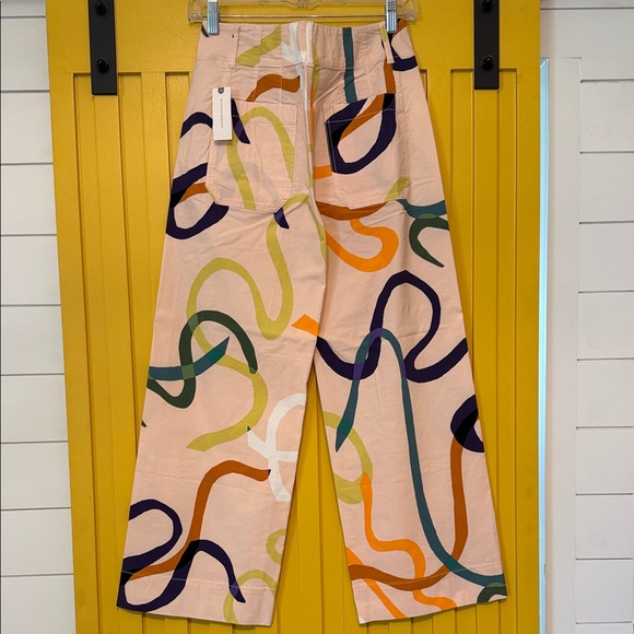 Anthropologie Colette Multicolor Abstract Print Wide-Leg Pants - Picture 4 of 5